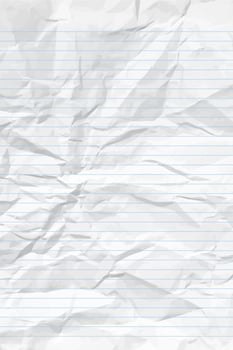 White clean crumpled notebook paper with lines vector