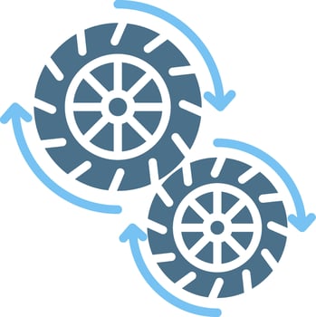 Wheel Glyph Two Color Icon Design vector