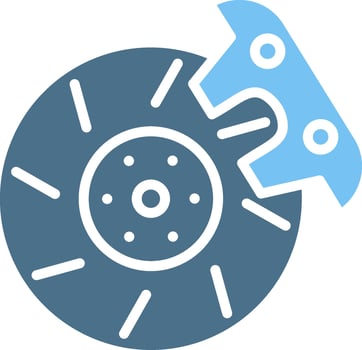 Disc Brake Glyph Two Color Icon Design vector