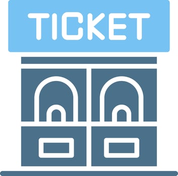 Ticket Office Glyph Two Color Icon Design vector