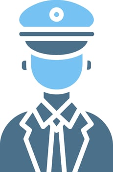 Captain Glyph Two Color Icon Design vector