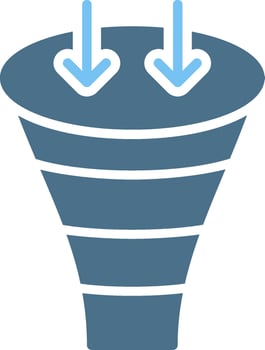 Funnel Glyph Two Color Icon Design vector