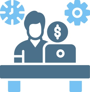 Hard Work Glyph Two Color Icon Design vector