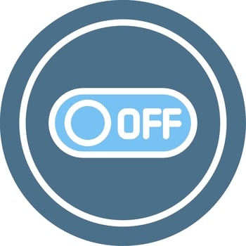 Off Glyph Two Color Icon Design vector