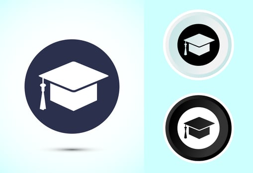 Dynamic Graduation Hat Icon, Perfect for Learning Platforms vector
