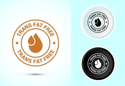 Trans Fat Free Badge, Minimalist Icon Style vector