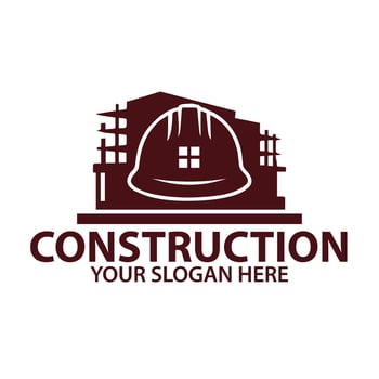 real estate home building construction and excavator logo vector