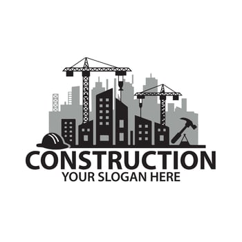 construction plumbing property realtor mortgage real estate logo design vector