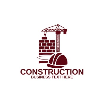 minimal construction roofing and real estate logo vector