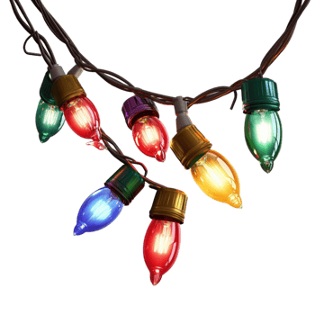 A Colorful String of Christmas Lights png