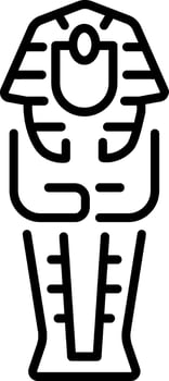 Egyptian sarcophagus icon in linear style vector