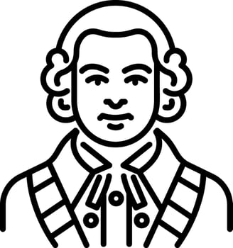 A linear icon of an aristocrat character vector