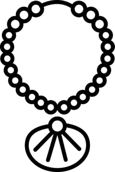A linear icon of an ancient shell necklace vector