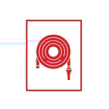 fire hose sign icon in case of fire. fire and safety related symbols vector
