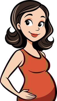 A cartoon pregnant woman with her hands on her hips vector