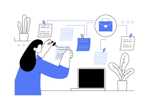 Self-management isolated cartoon illustrations. vector