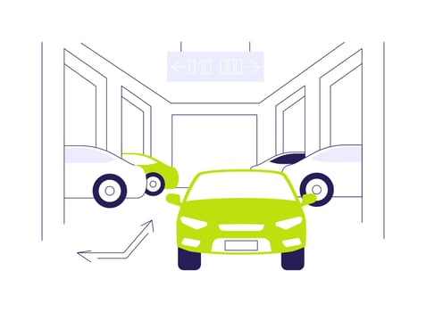 Parking guidance system abstract concept illustration. vector