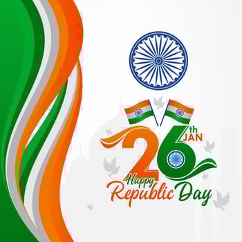 Happy Indian Republic Day. with an elegant ribbon-shaped flag for greeting cards, banners, posters celebrations vector