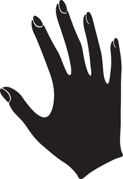 Elegant Black Hand Silhouette Art for Design Projects vector