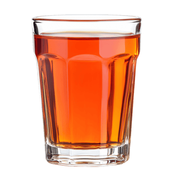 A glass of tea is sitting on a white background png