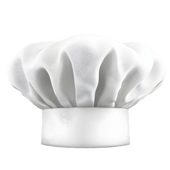 A white chef's hat with a white band png