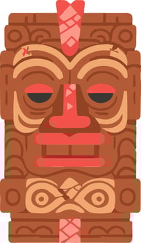 Tiki Adventure Tradition Totem Wood vector