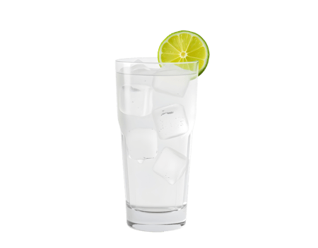 A glass of water with lime slice png