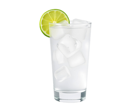 A glass of ice water with lime and ice png