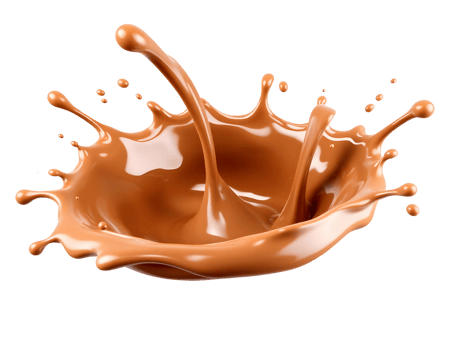 Chocolate splash isolated on black background png