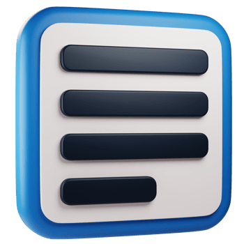 align text left 3d icon. graphic design 3d icon illustration. 3d design style. 3d rendering png