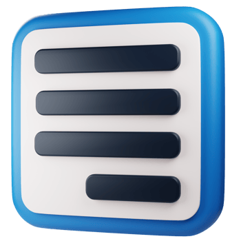 align text right 3d icon. graphic design 3d icon illustration. 3d design style. 3d rendering png