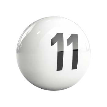 Exciting game of chance number 11 lottery ball studio setting high energy close-up view png