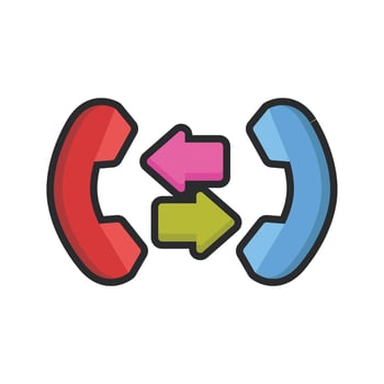 calls sign with outline in flat design. vector