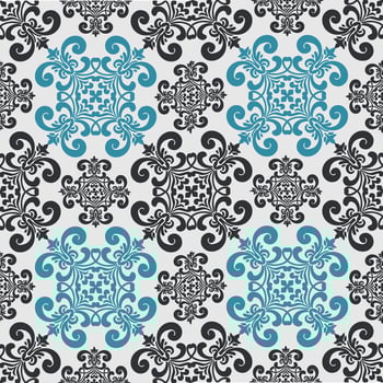 Damask seamless pattern element. classical luxury old fashioned damask ornament, royal victorian seamless texture for wallpapers, textile, wrapping. Vintage exquisite floral baroque template. vector