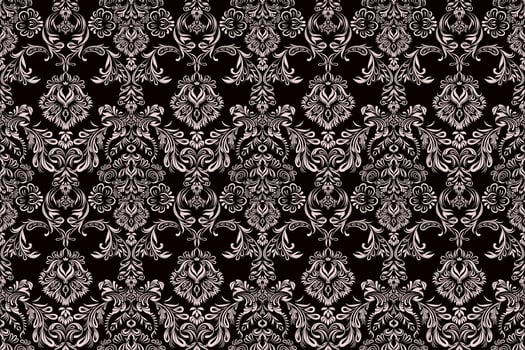 Motif African ethnic handmade beautiful Ikat art.African Ikat ethnic tribal, boho colors seamless wallpaper. white damask on black background. vector