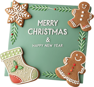 Sparkling gingerbread holiday decorations celebrate Christmas charm beautifully. . png