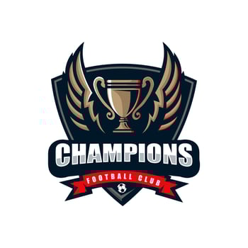 Trophy with Wings for Logo Sports Football Soccer vector