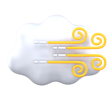 3d illustration cloudy wind weather png