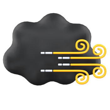 3d illustration cloudy midnight with wind weather png