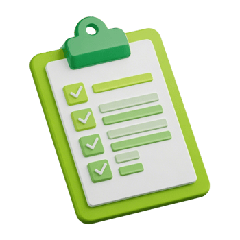 a green clipboard with a check mark on it transparent background png