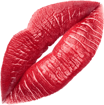 Colorful kiss mark highlights moments of tender intimate affection. . png