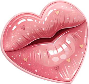 A colorful kiss mark beautifully symbolizes tender affectionate moments. . png