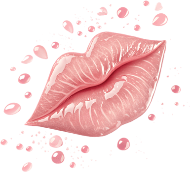Intimate affection captured beautifully in a colorful kiss mark. . png