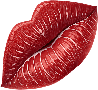 Intimate affection beautifully symbolized by a colorful kiss mark. . png