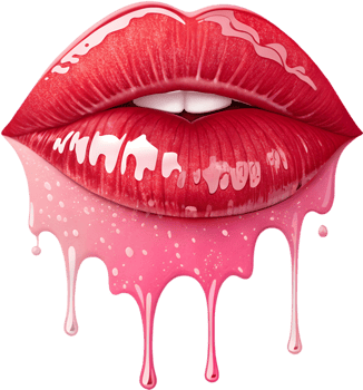 Bleeding lip reveals vivid romantic emotions through color. . png