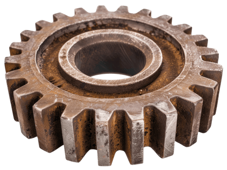 Old cogwheel isolated on transparent background png