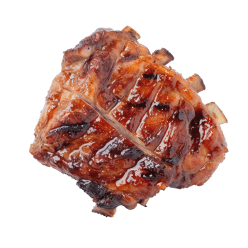 a piece of meat on a grill on a transparency background png