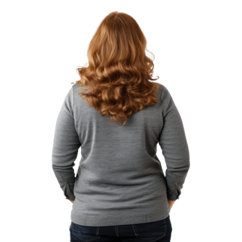 back view of a woman with red hair png