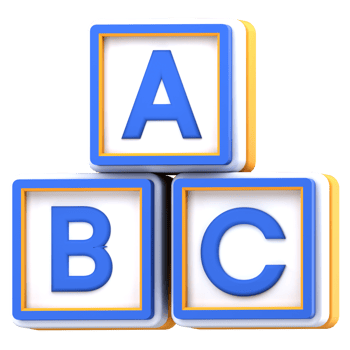 3d illustration alphabet block square isolated on the transparent background png