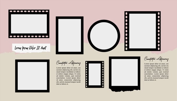Blank board Pictures or photos frame collage vector